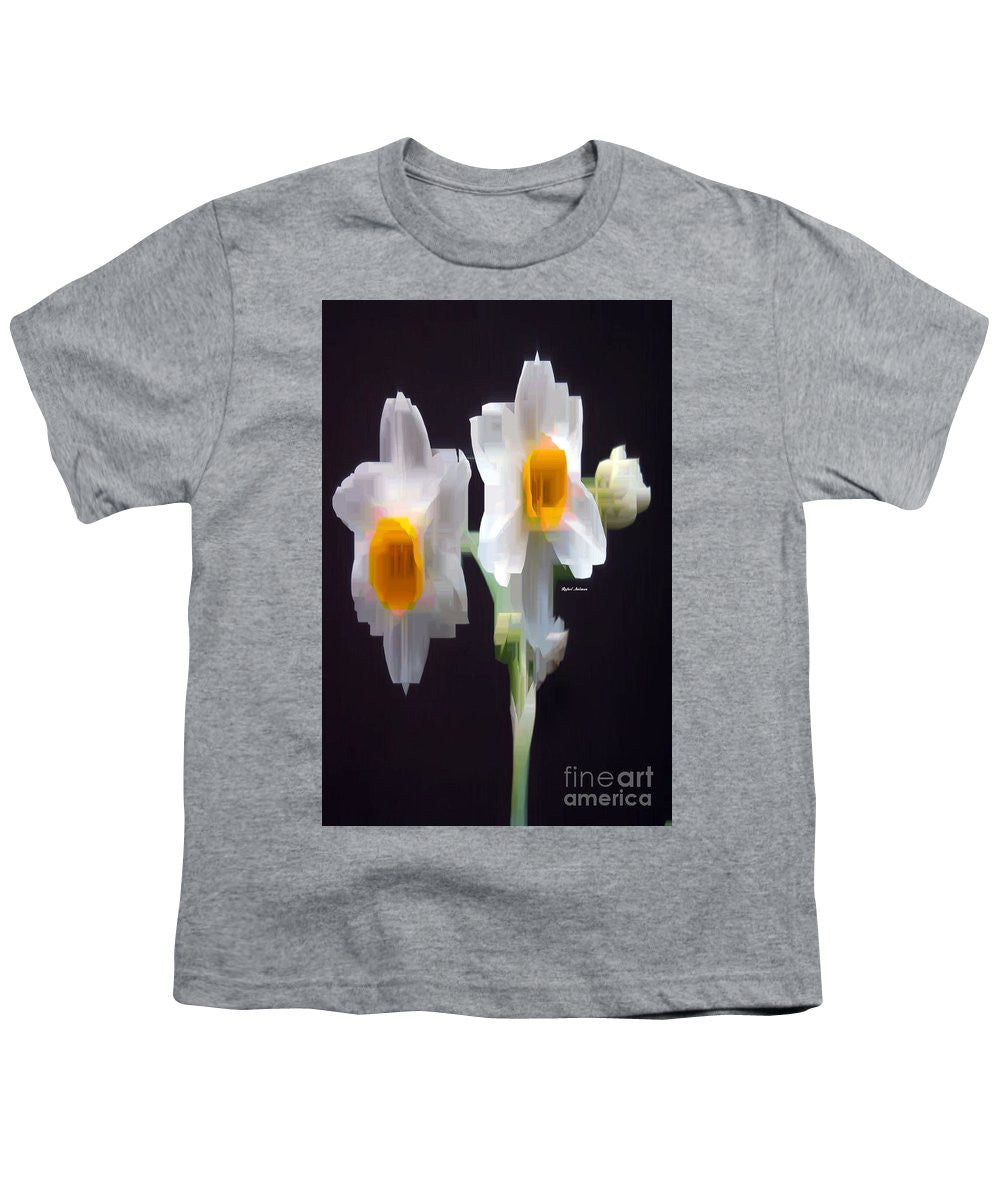 Youth T-Shirt - White And Yellow Flower