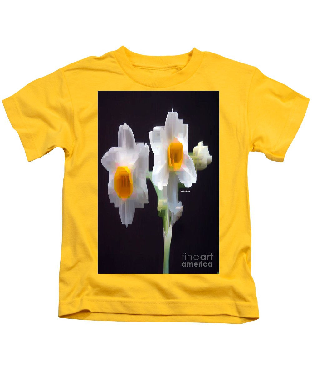 T-shirt pour enfant - Fleur blanche et jaune