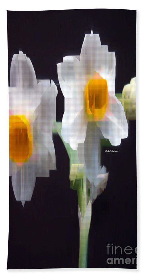 Bath Towel - White And Yellow Flower