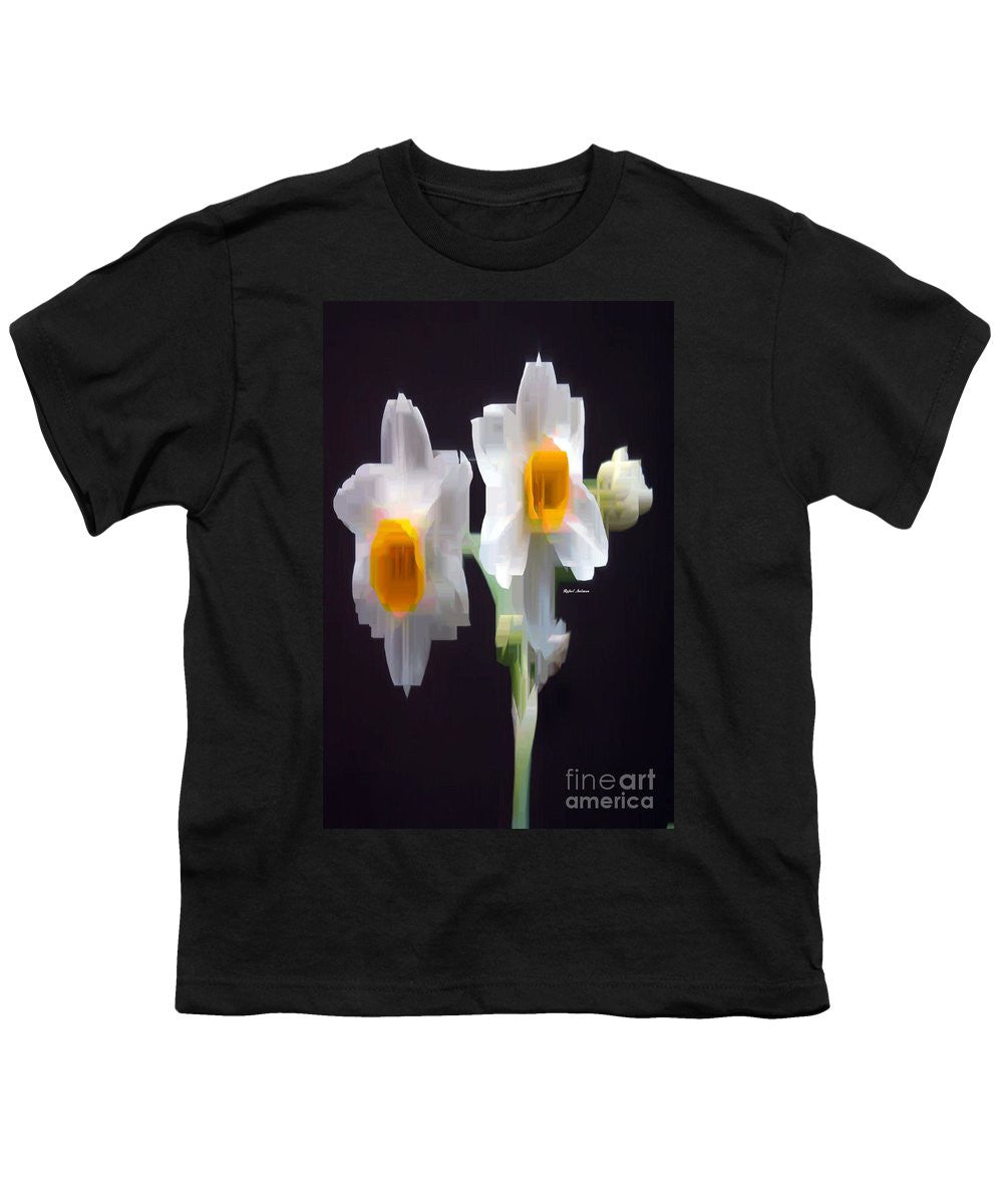 Youth T-Shirt - White And Yellow Flower