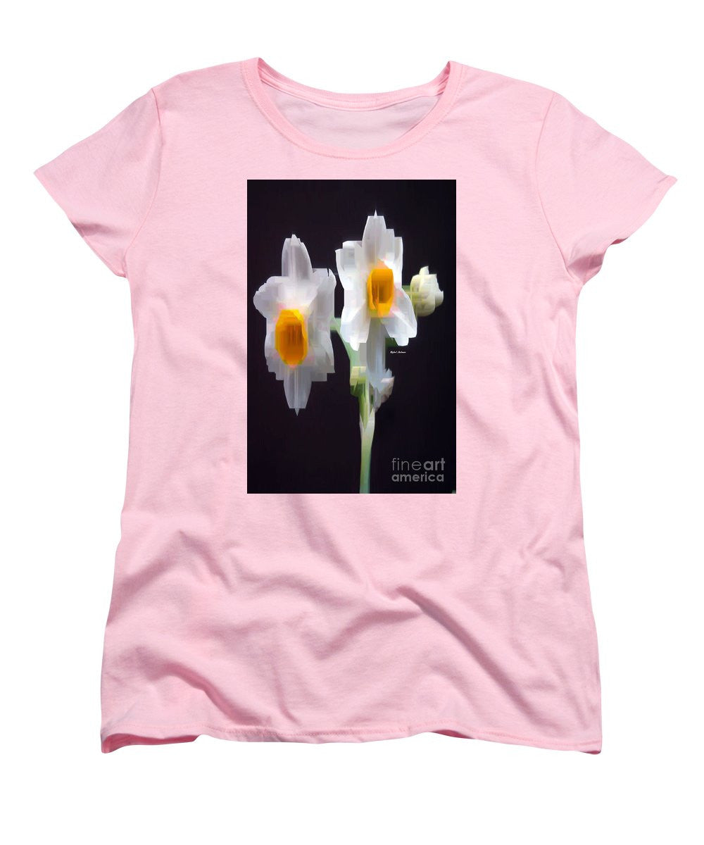 Women's T-Shirt (Standard Cut) - White And Yellow Flower