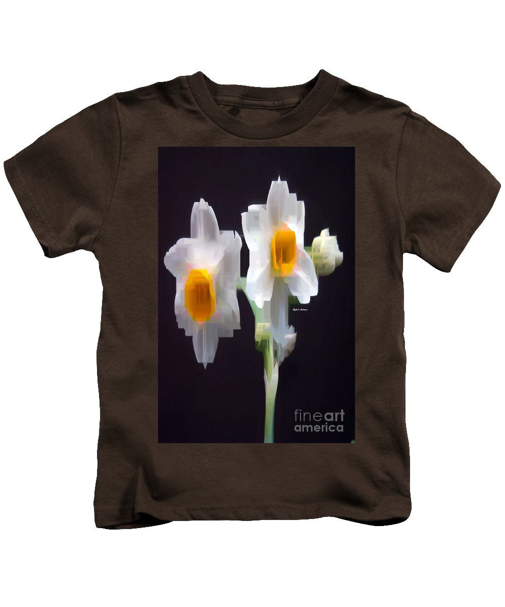 T-shirt pour enfant - Fleur blanche et jaune