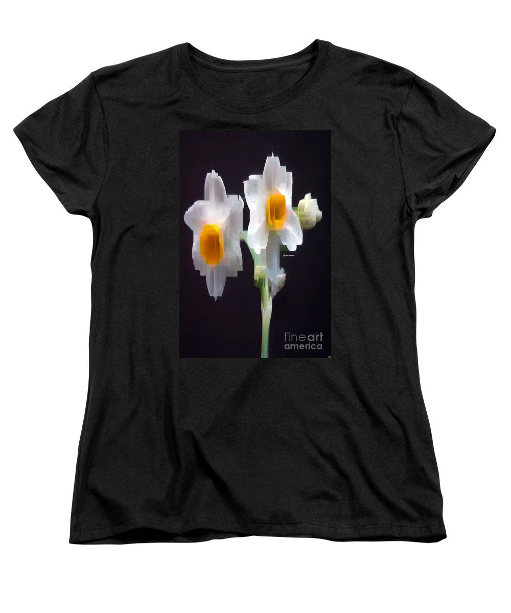Women's T-Shirt (Standard Cut) - White And Yellow Flower