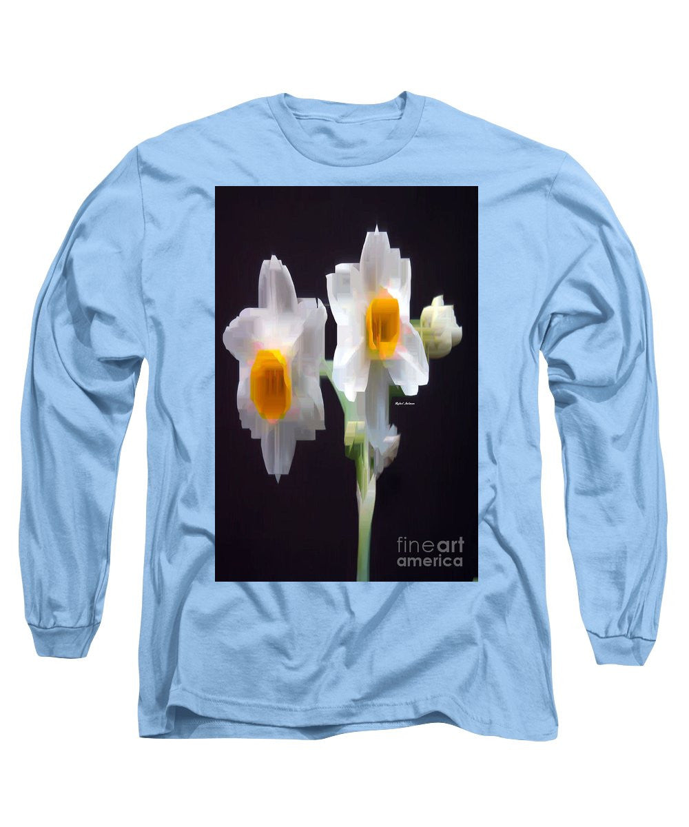 Long Sleeve T-Shirt - White And Yellow Flower