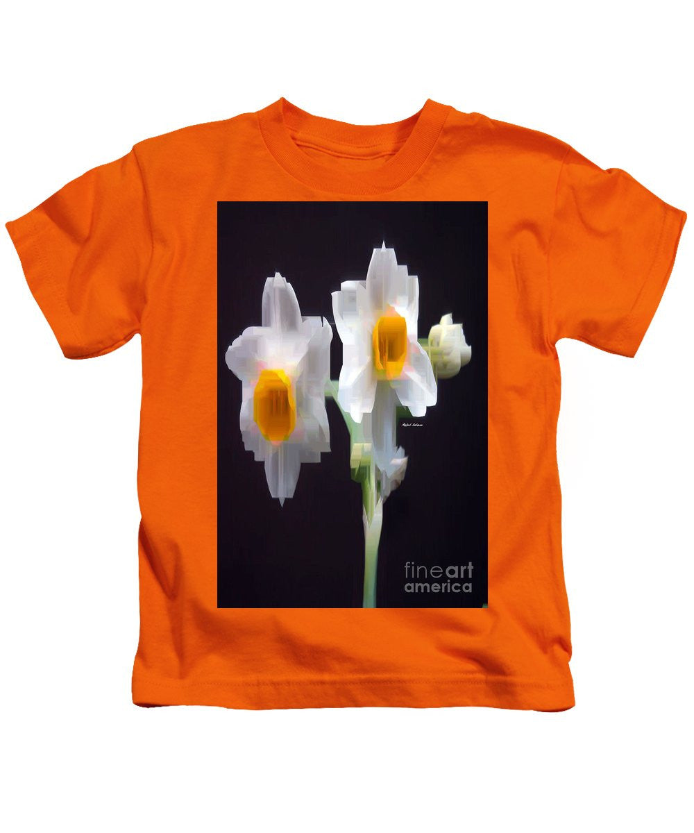 T-shirt pour enfant - Fleur blanche et jaune