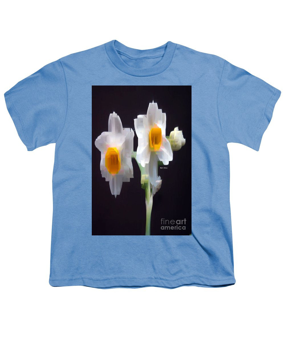 Youth T-Shirt - White And Yellow Flower