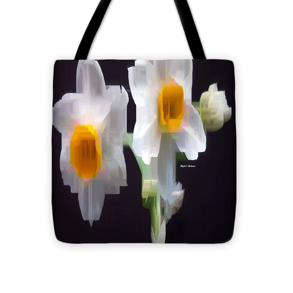 Sac fourre-tout - Fleur blanche et jaune