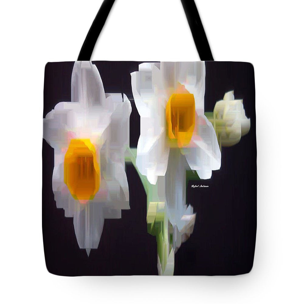 Sac fourre-tout - Fleur blanche et jaune