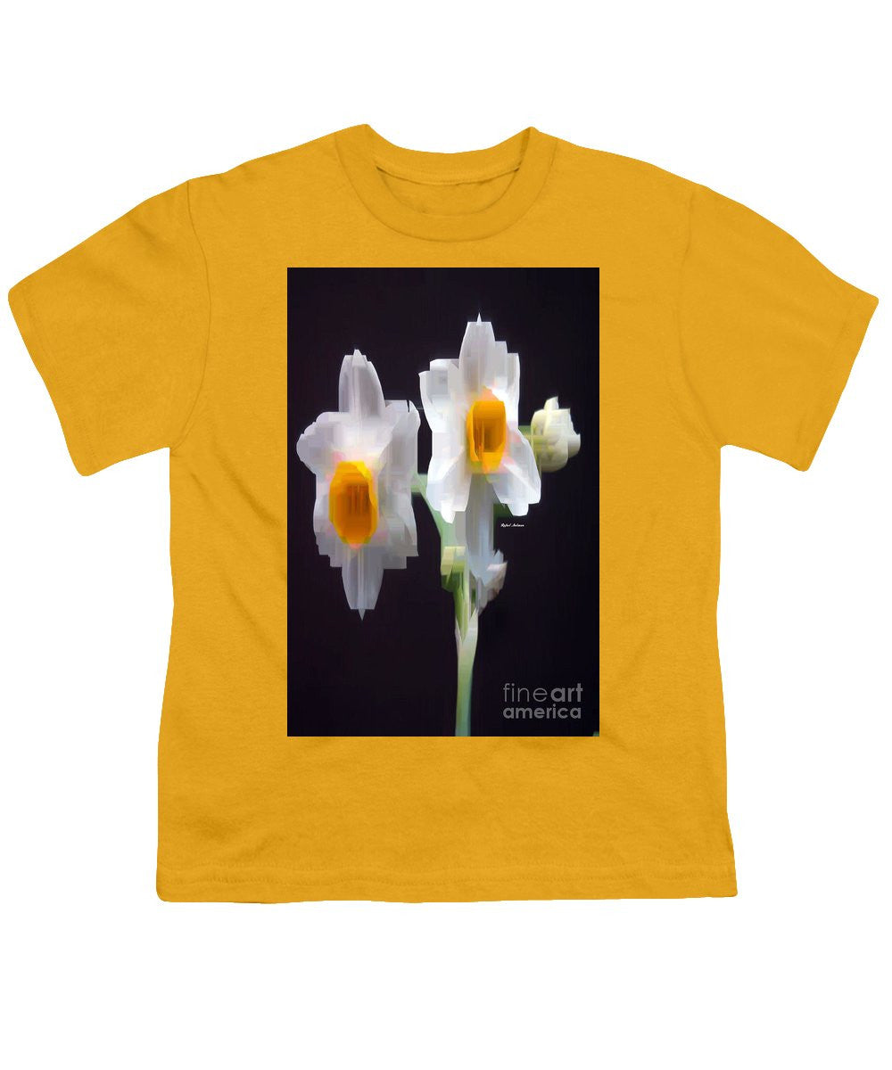 Youth T-Shirt - White And Yellow Flower