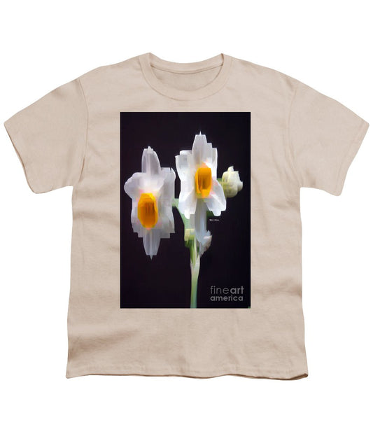 Youth T-Shirt - White And Yellow Flower