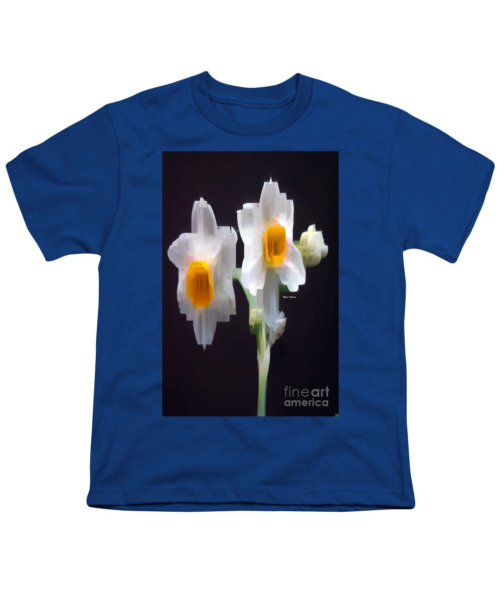 Youth T-Shirt - White And Yellow Flower