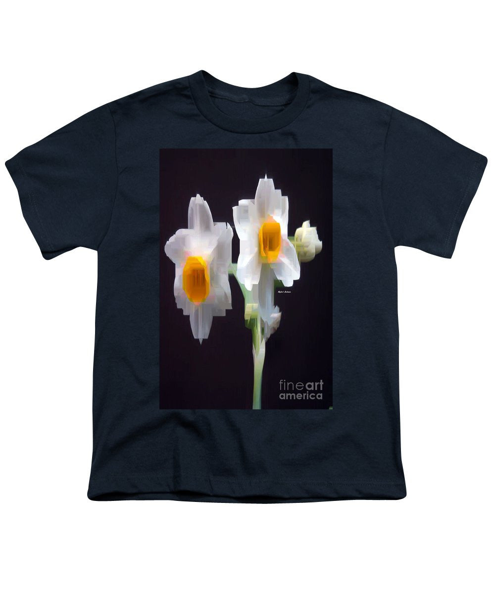 Youth T-Shirt - White And Yellow Flower