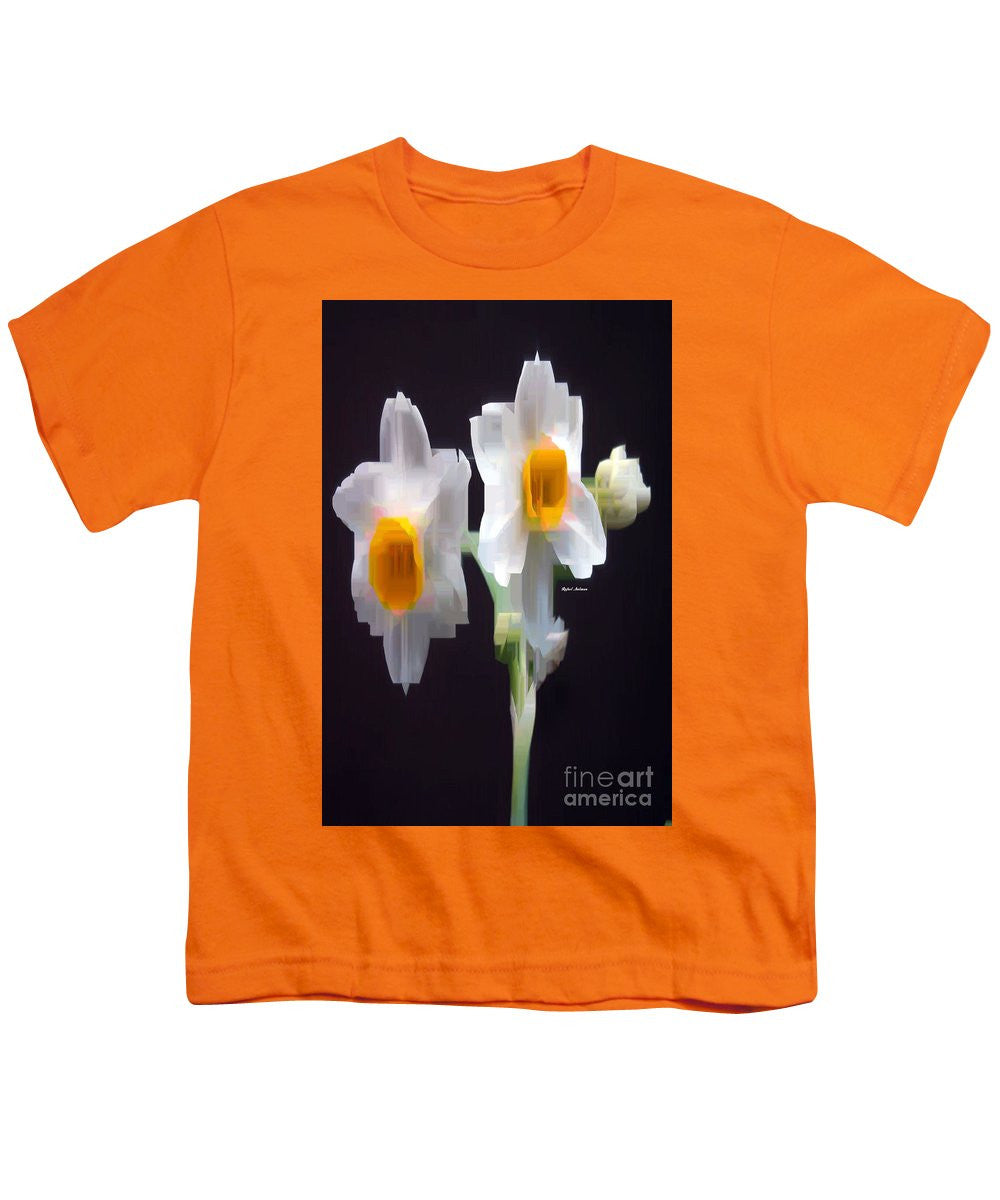 Youth T-Shirt - White And Yellow Flower