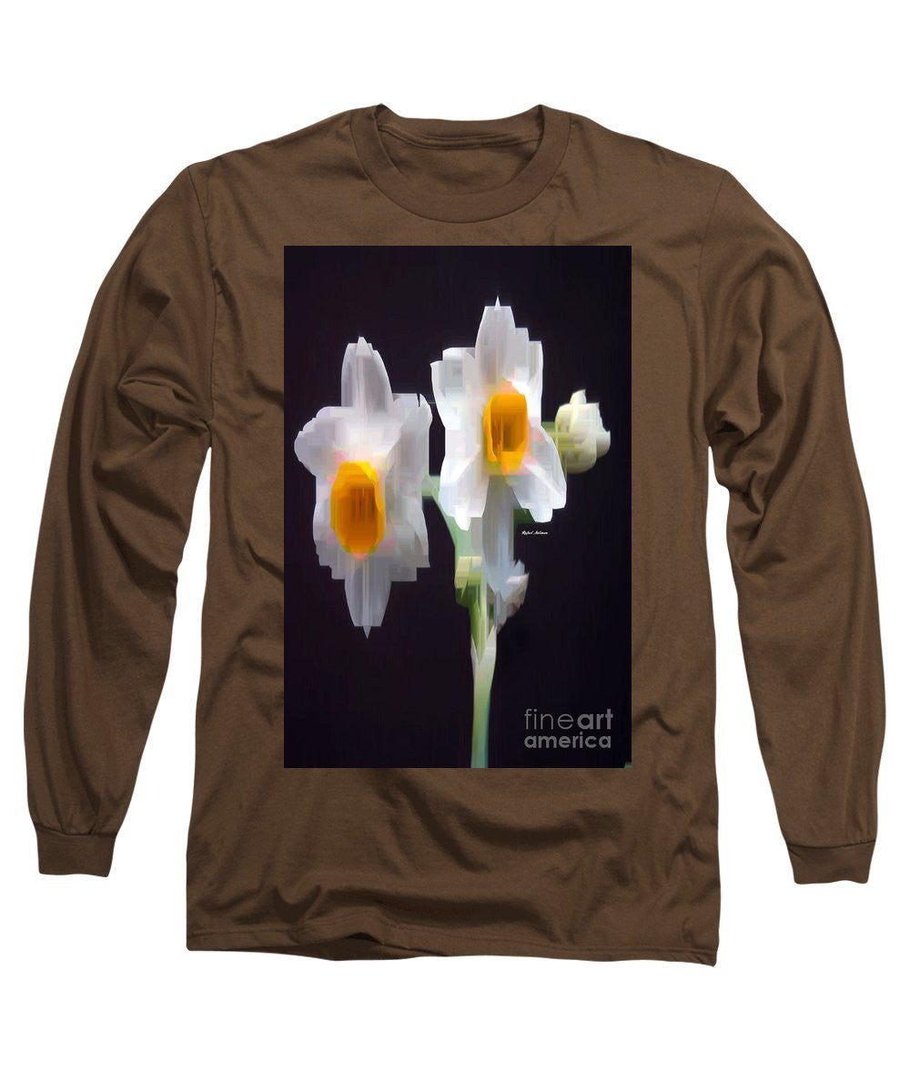 Long Sleeve T-Shirt - White And Yellow Flower