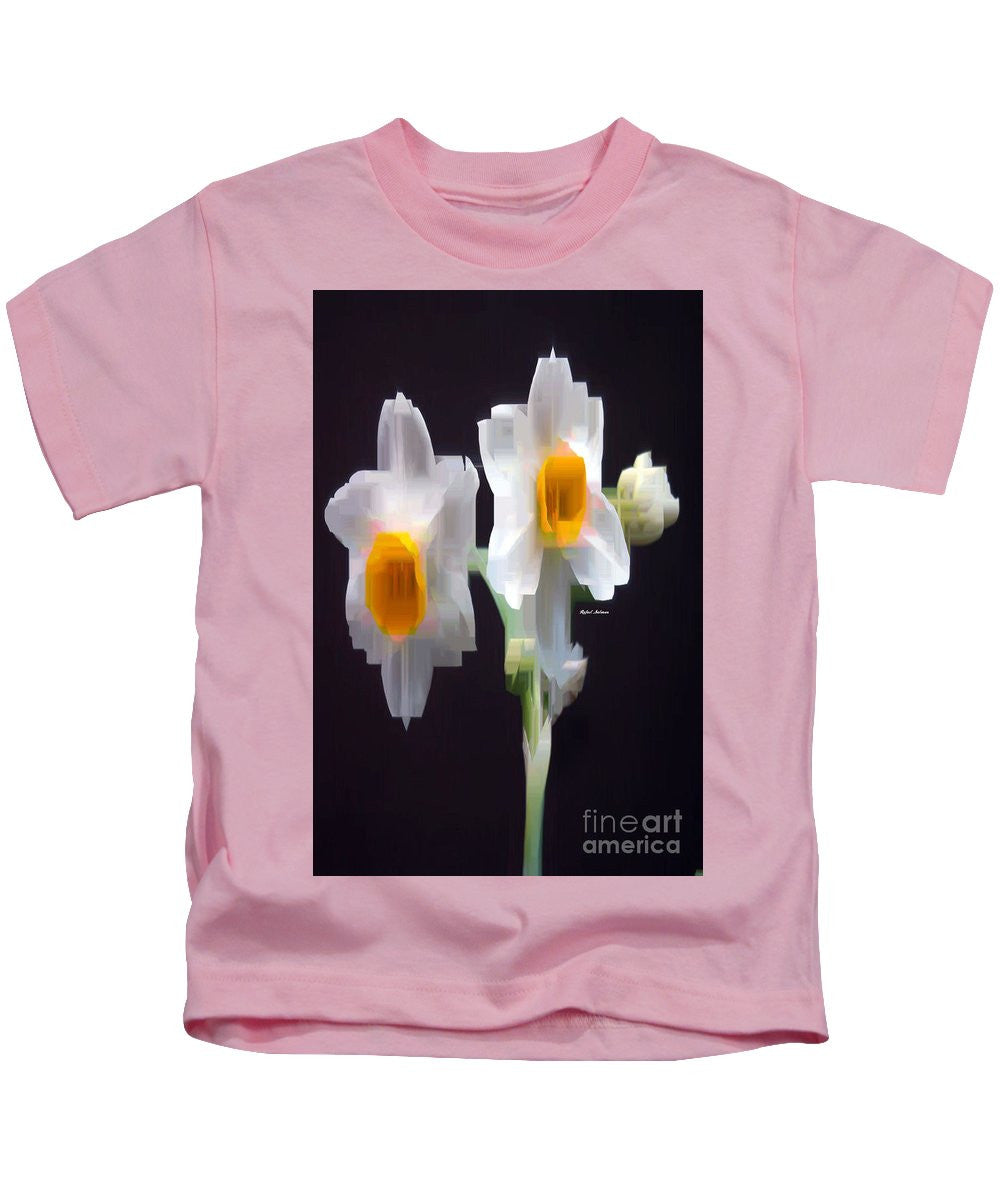 T-shirt pour enfant - Fleur blanche et jaune