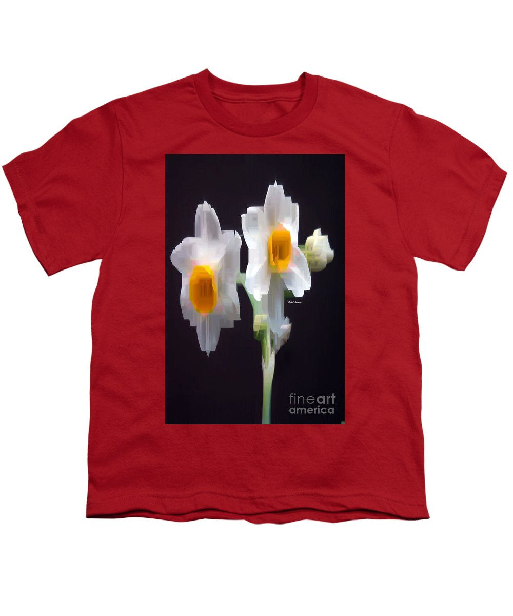 Youth T-Shirt - White And Yellow Flower