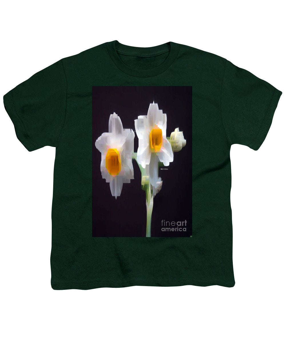 Youth T-Shirt - White And Yellow Flower