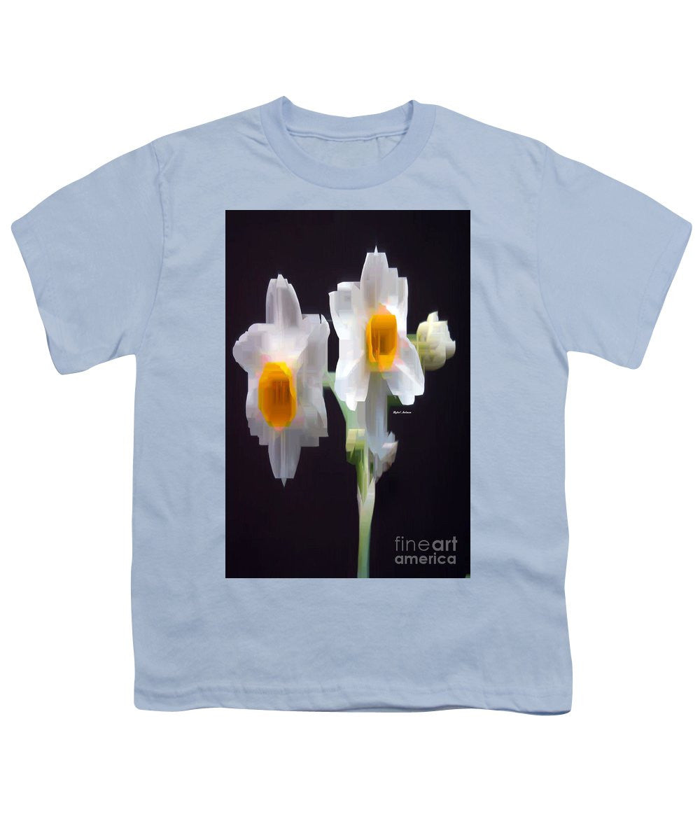 Youth T-Shirt - White And Yellow Flower