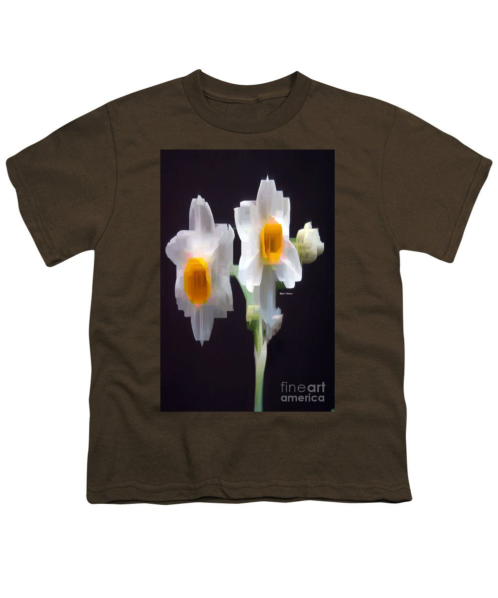 Youth T-Shirt - White And Yellow Flower