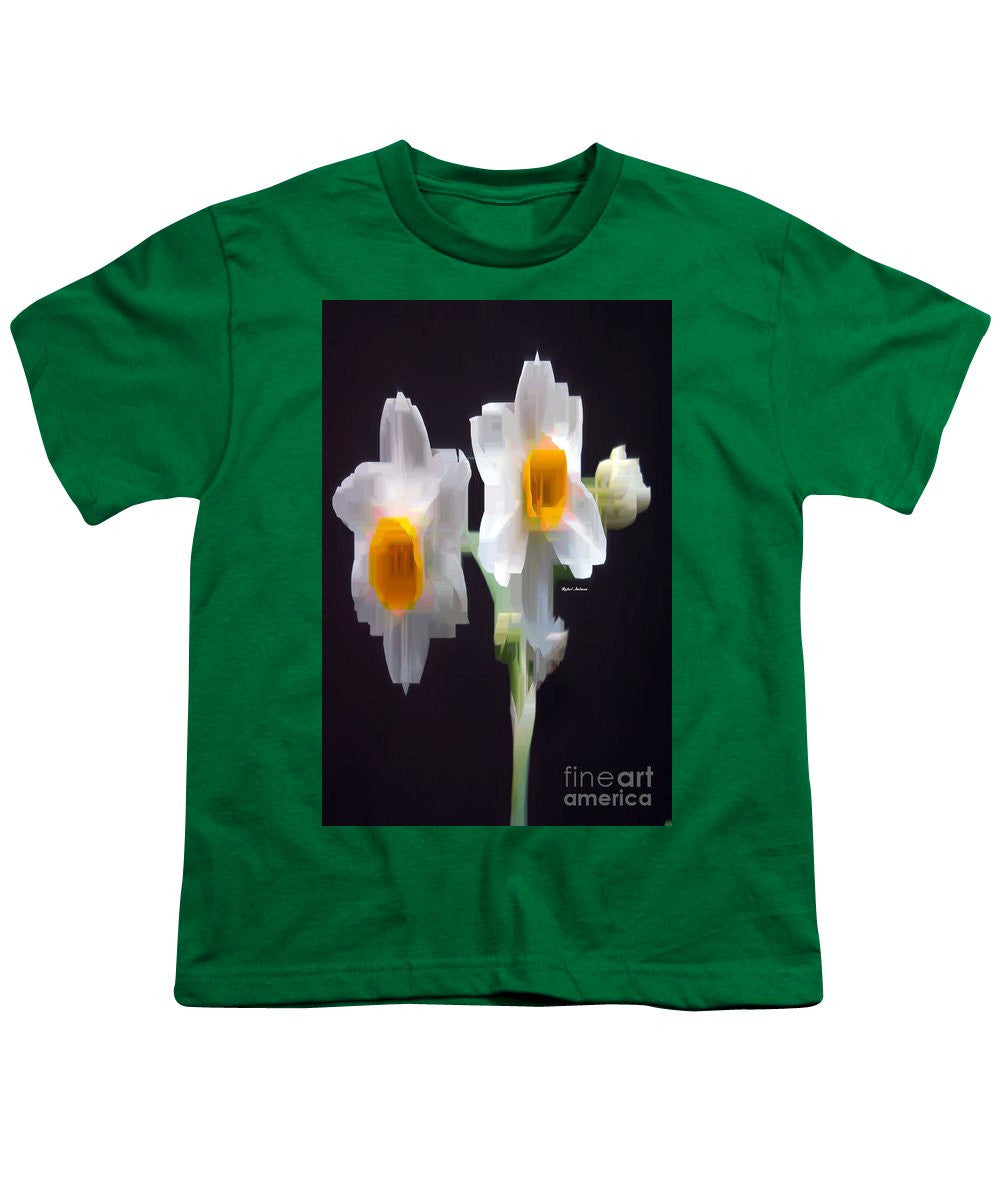 Youth T-Shirt - White And Yellow Flower