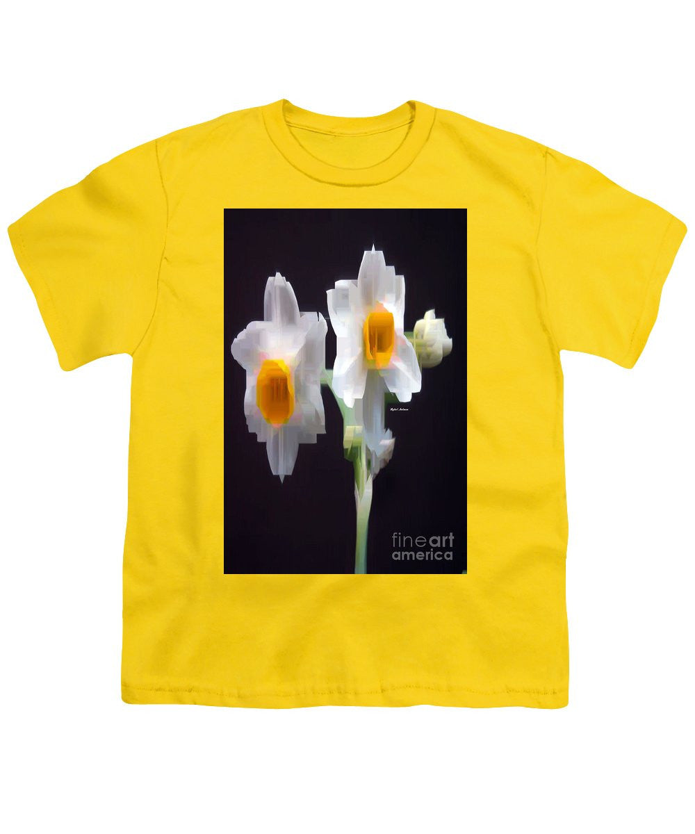 Youth T-Shirt - White And Yellow Flower