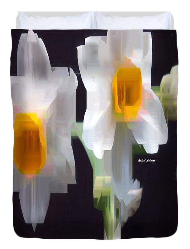 Duvet Cover - White And Yellow Flower