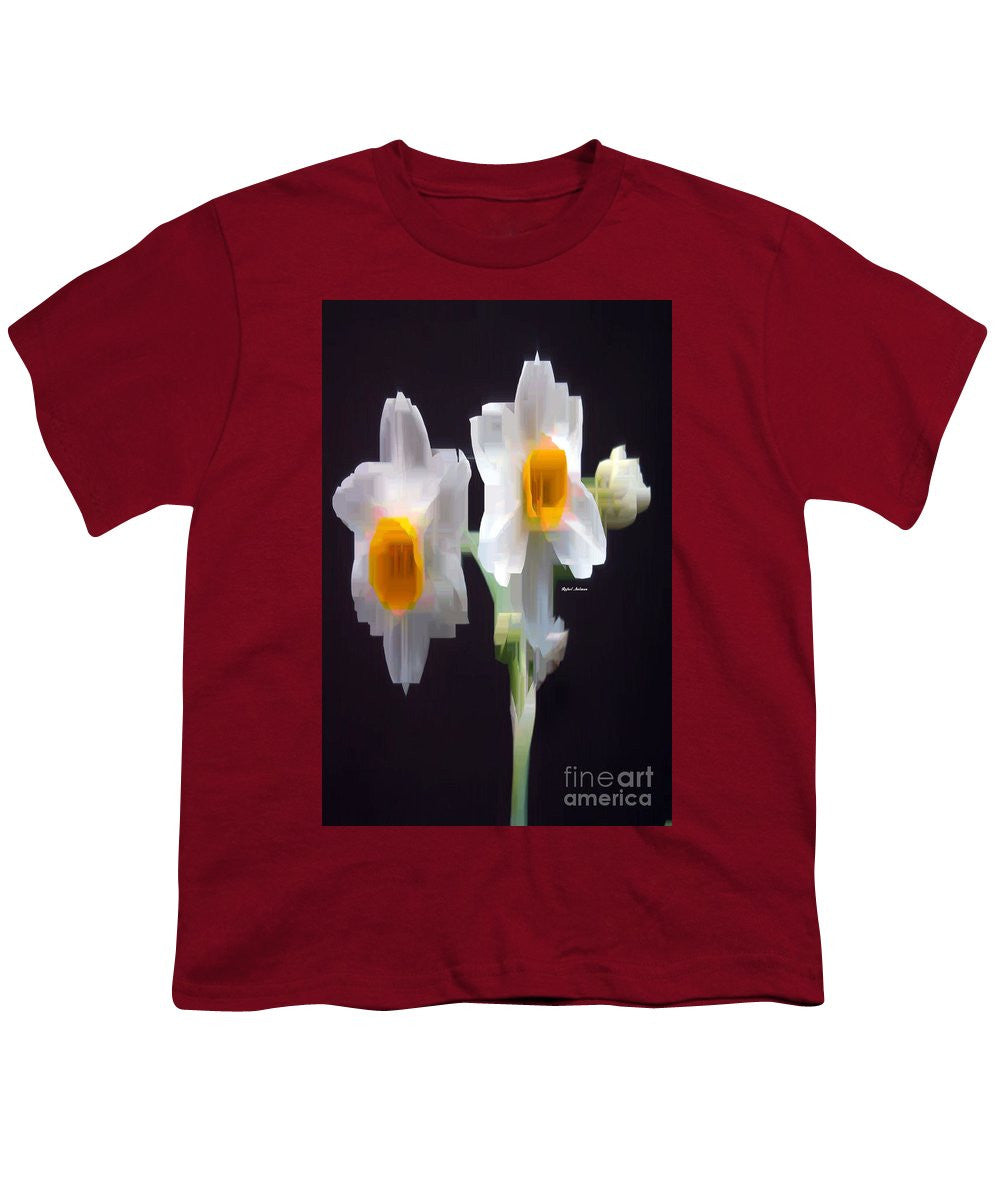 Youth T-Shirt - White And Yellow Flower