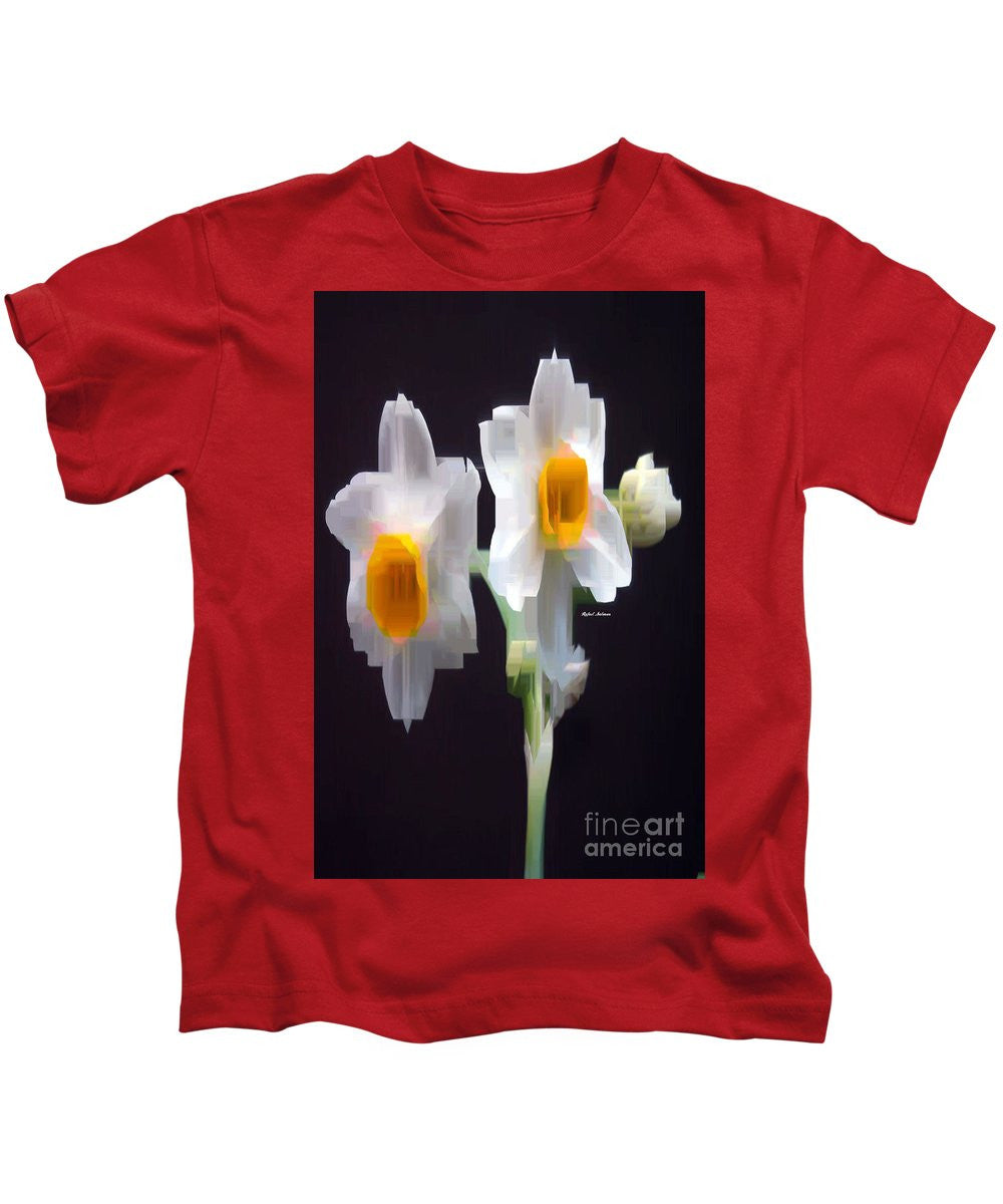 T-shirt pour enfant - Fleur blanche et jaune