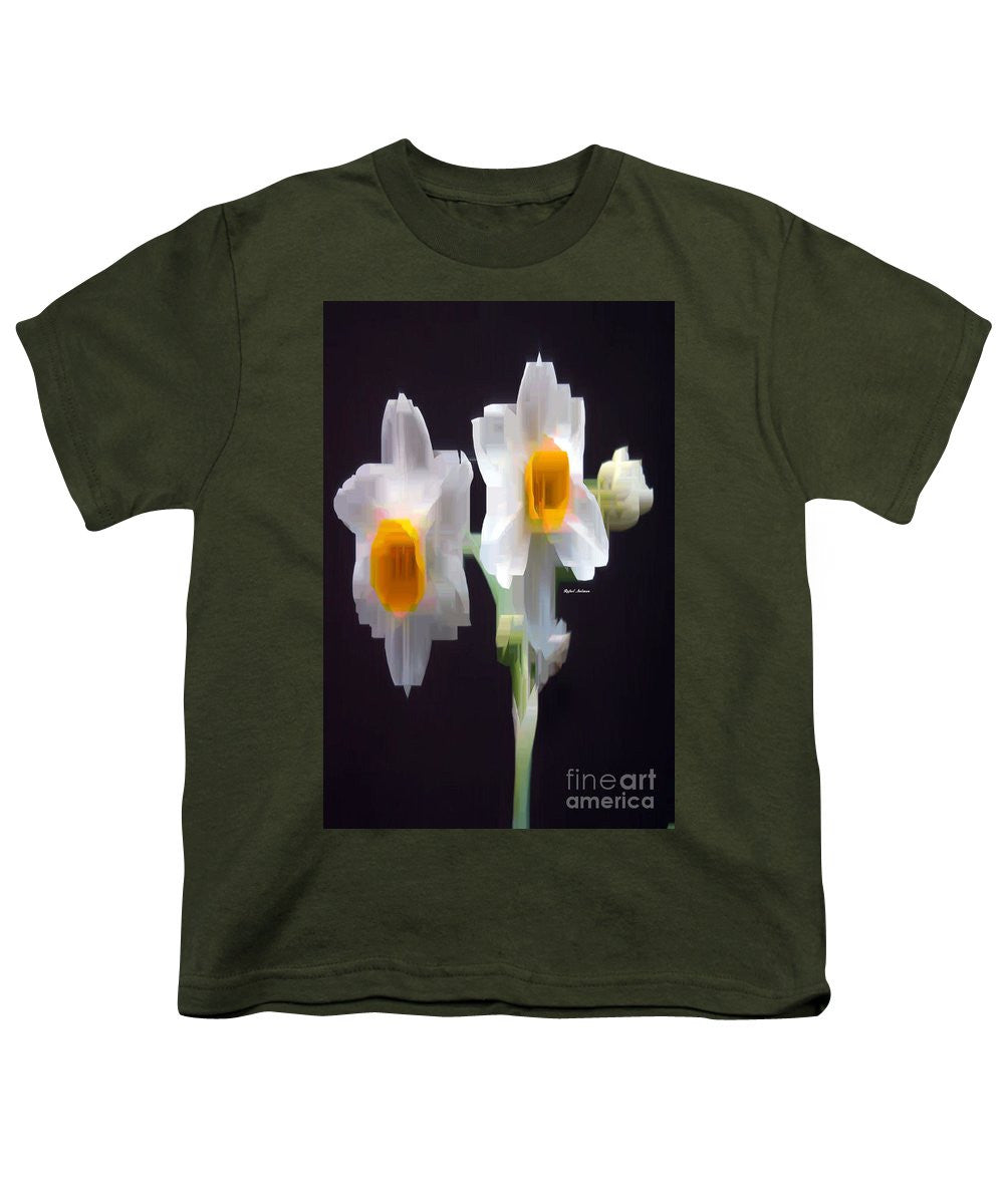 Youth T-Shirt - White And Yellow Flower