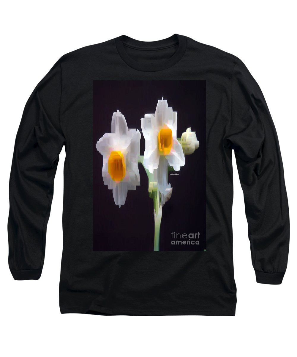 Long Sleeve T-Shirt - White And Yellow Flower