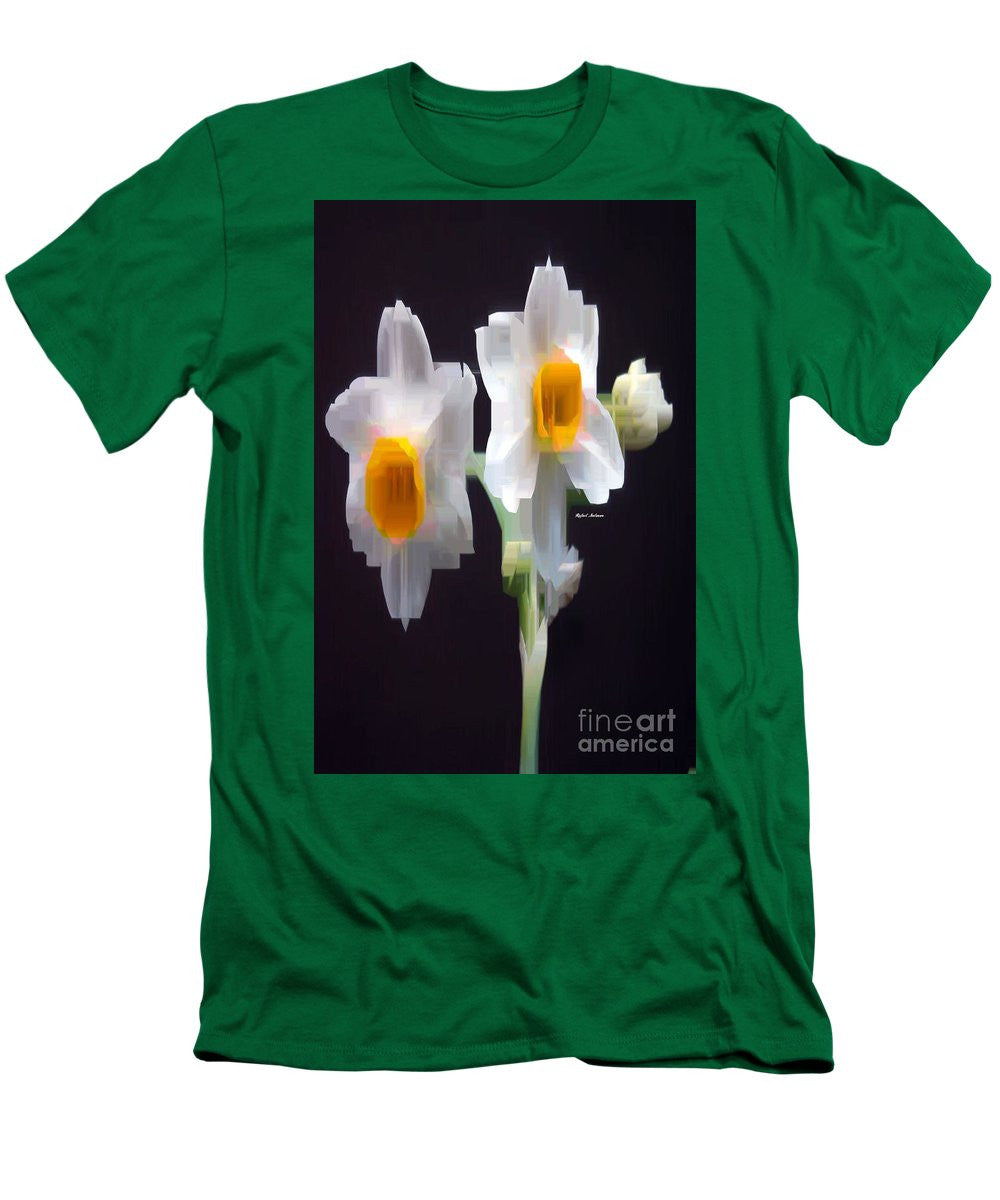 Men's T-Shirt (Slim Fit) - White And Yellow Flower