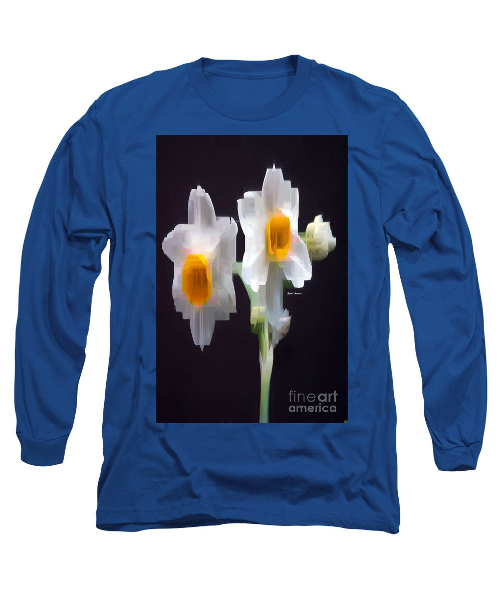 Long Sleeve T-Shirt - White And Yellow Flower