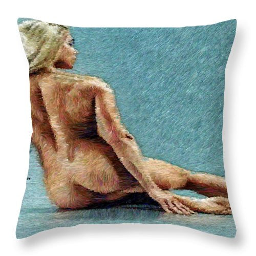 Throw Pillow - Woman In A Flattering Pose