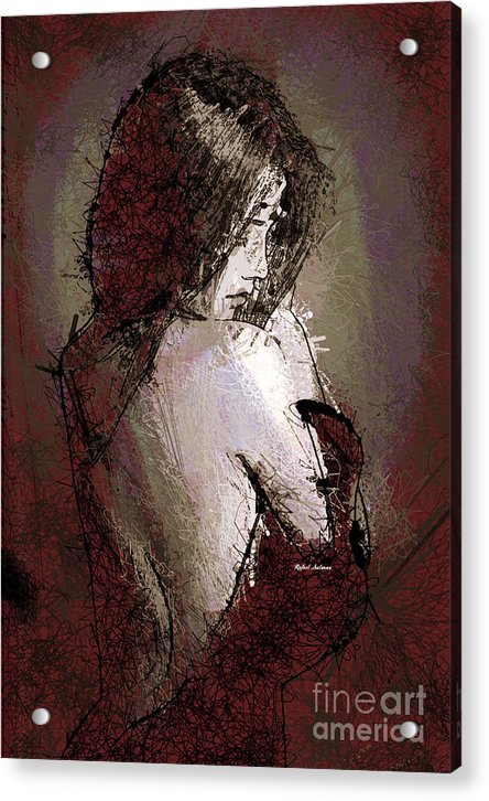 Woman In A Red Dress - Acrylic Print