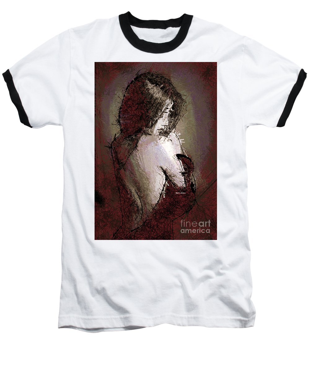 Woman In A Red Dress - Baseball T-Shirt