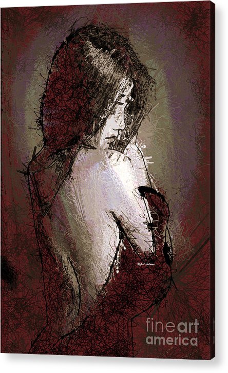 Woman In A Red Dress - Acrylic Print