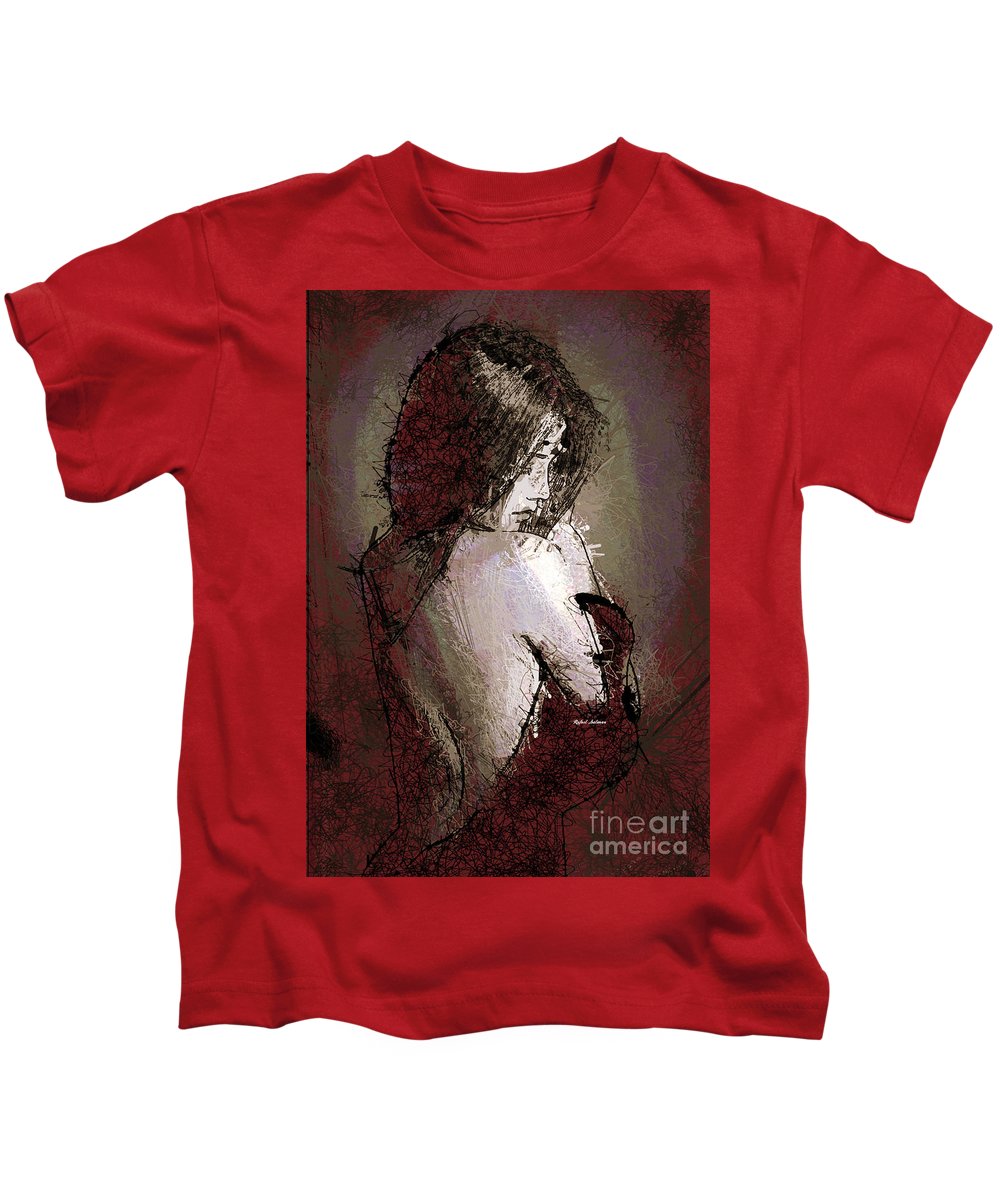 Femme en robe rouge - T-shirt pour enfant