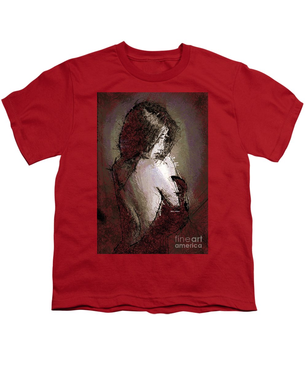 Femme en robe rouge - T-shirt pour jeunes