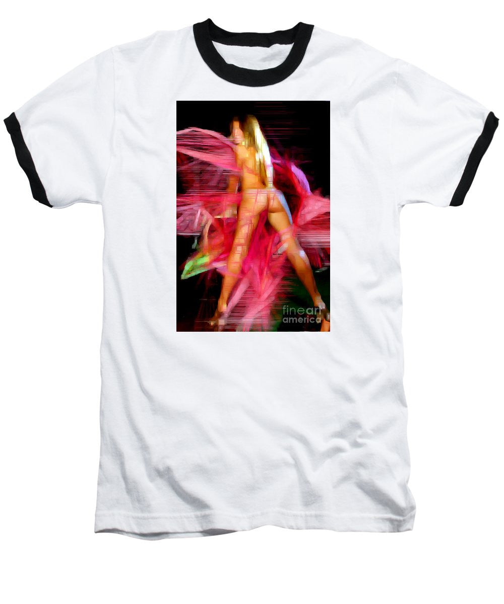 T-shirt de baseball - Femme en rose