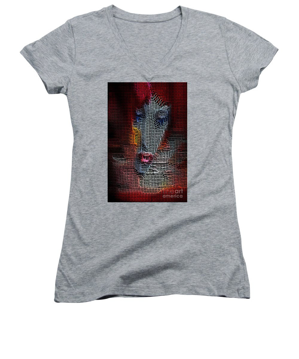 Women's V-Neck T-Shirt (Junior Cut) - Woman In Red