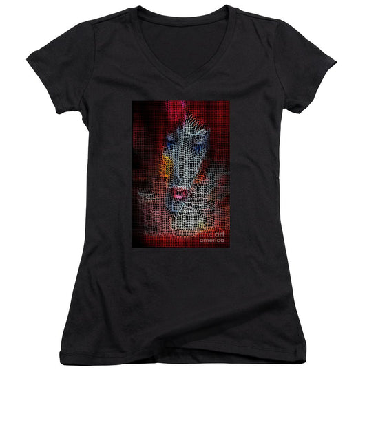 Women's V-Neck T-Shirt (Junior Cut) - Woman In Red