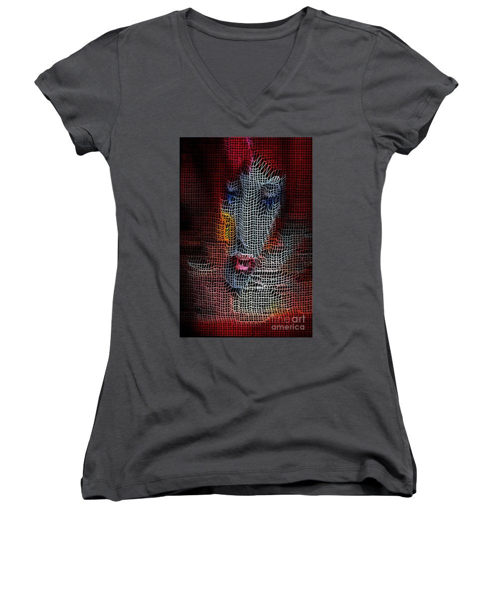 Women's V-Neck T-Shirt (Junior Cut) - Woman In Red