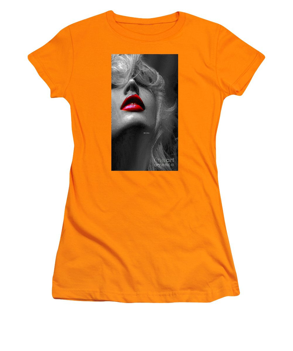 T-shirt pour femme (coupe junior) - Femme aux lèvres rouges