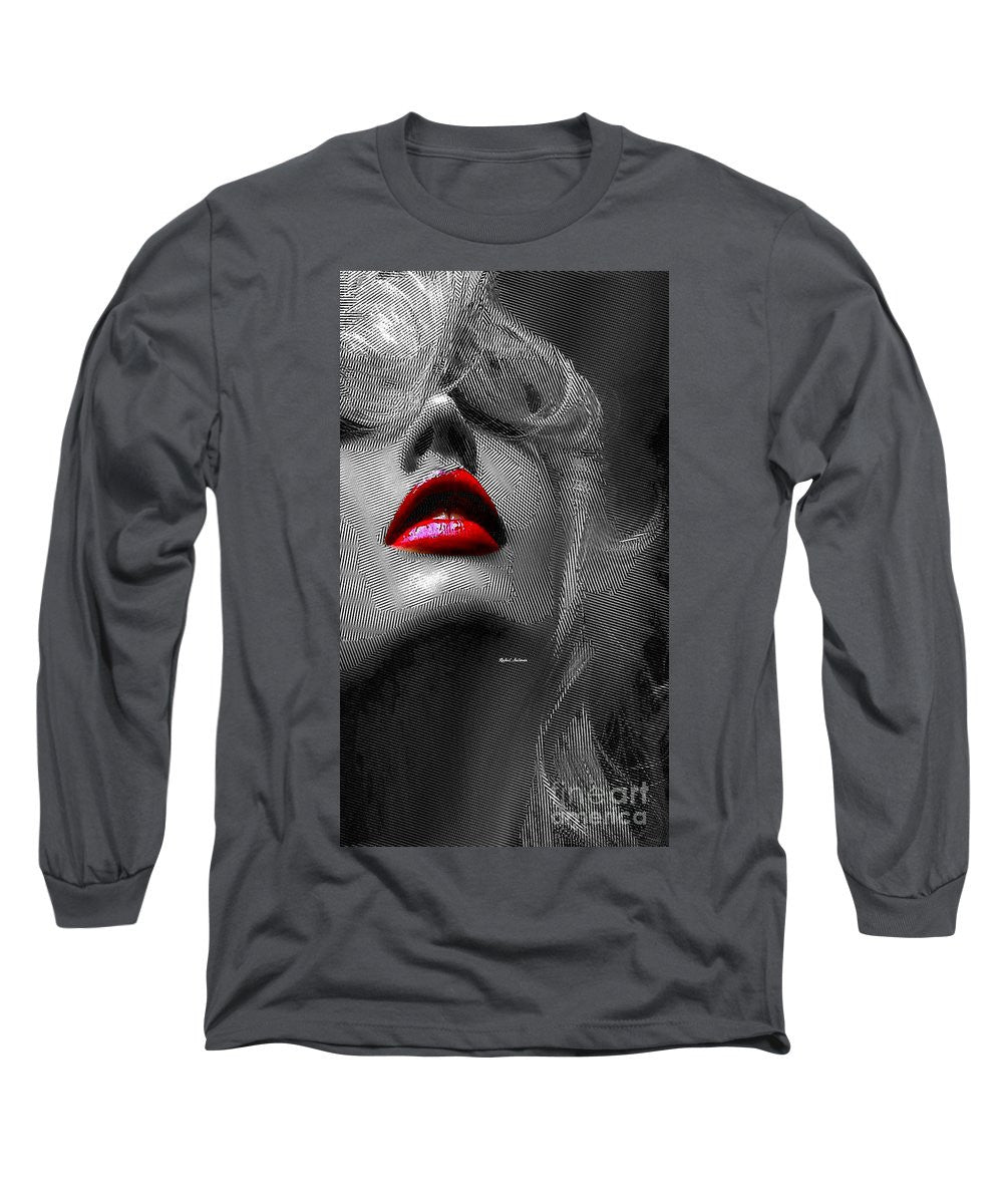 Long Sleeve T-Shirt - Woman With Red Lips