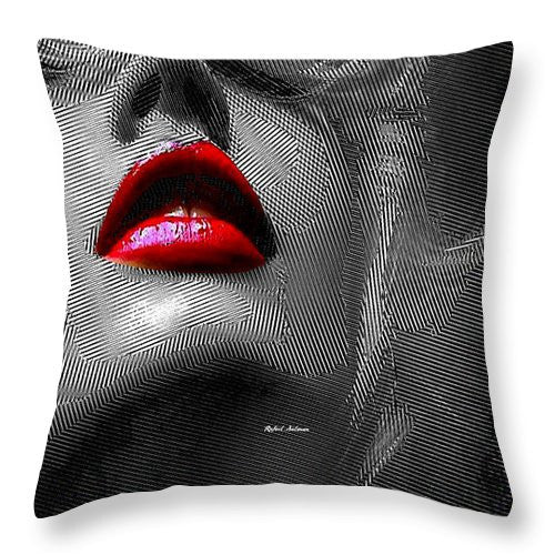 Coussin décoratif - Femme aux lèvres rouges