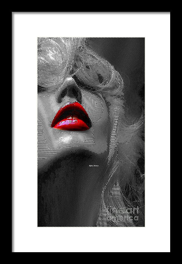 Framed Print - Woman With Red Lips