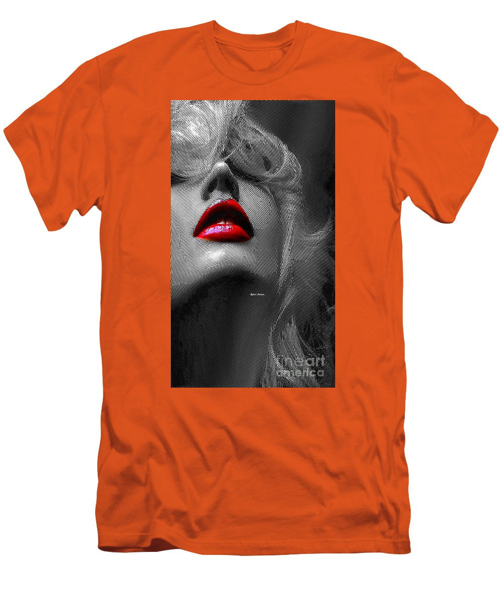 T-shirt pour homme (coupe ajustée) - Femme aux lèvres rouges