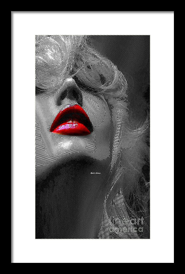 Framed Print - Woman With Red Lips