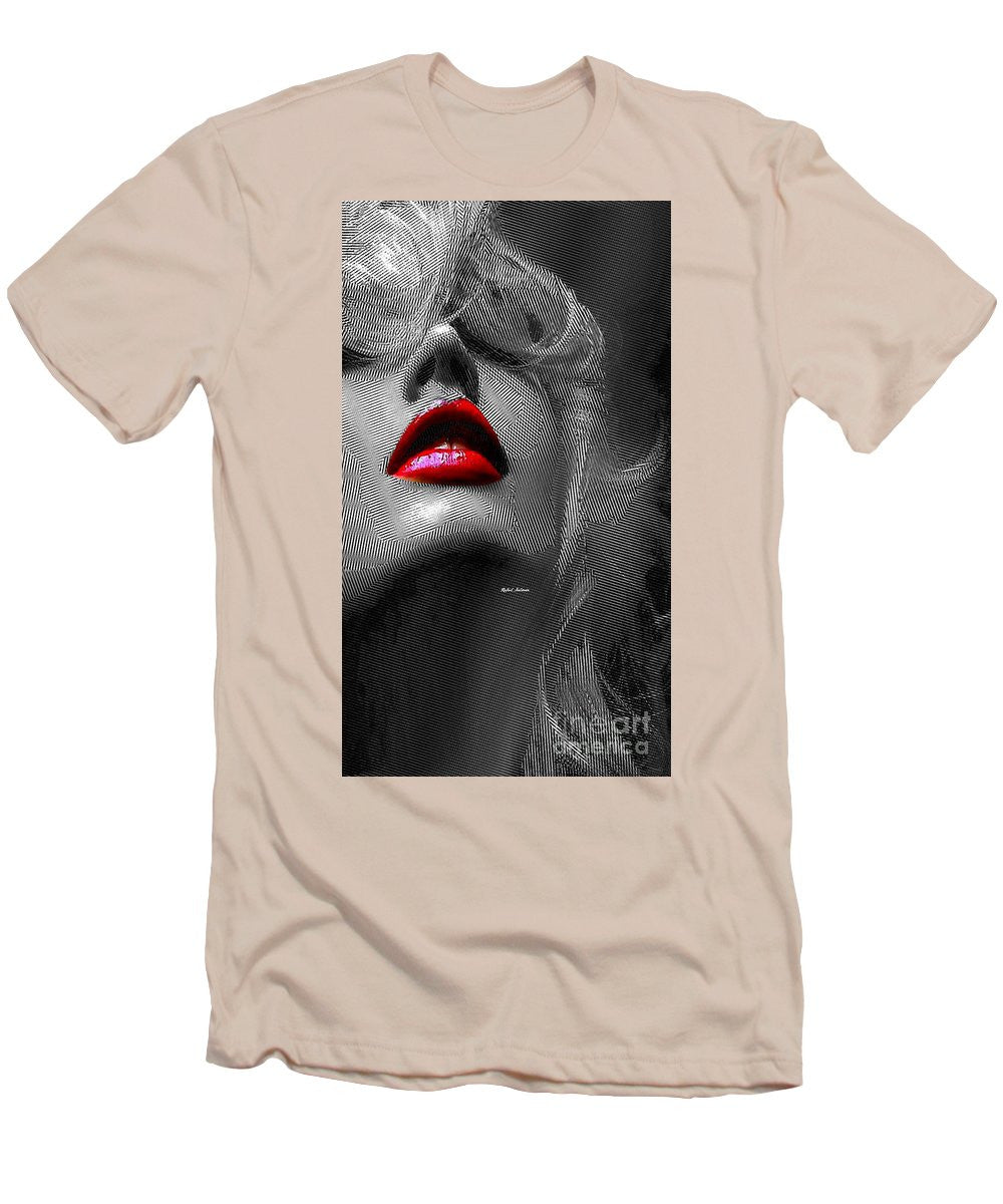 T-shirt pour homme (coupe ajustée) - Femme aux lèvres rouges