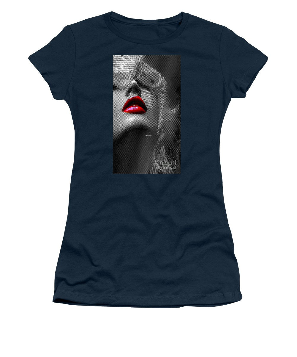 T-shirt pour femme (coupe junior) - Femme aux lèvres rouges